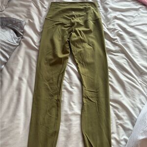 Olive Green High-Waisted Leggings